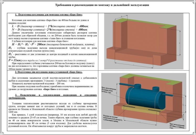 Схема монтажа Барс Био 10 (d=1,25)